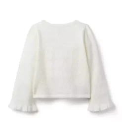 Pointelle Bell Sleeve Sweater