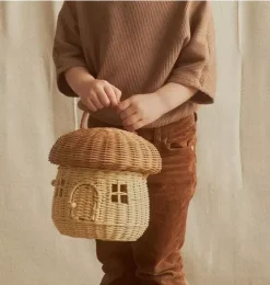 Rattan Mushroom Basket - Natural