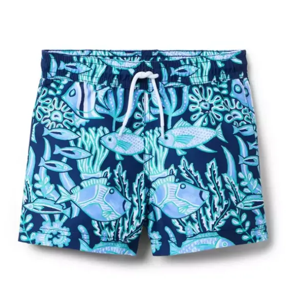 Recycle Reef Fish Swim Trunk