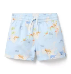 Recycled Animal Map Swim Trunk