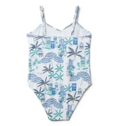 Recycled Coastal Getaway Ruffle Swimsuit
