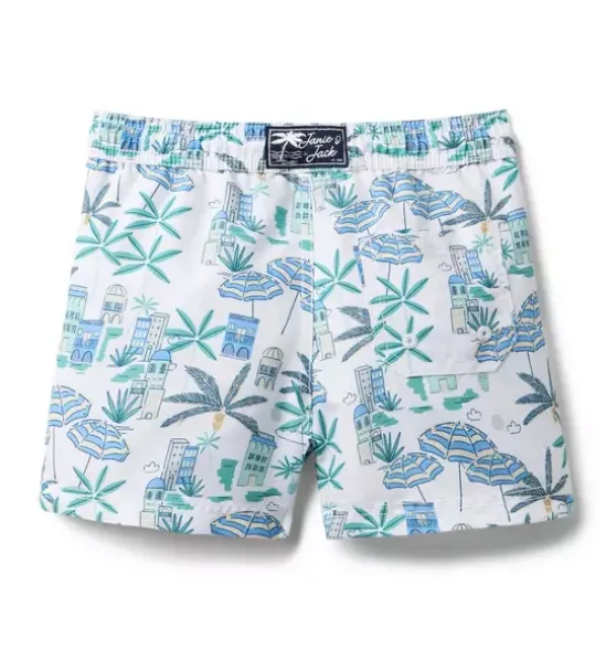 Recycled Coastal Getaway Swim Trunk