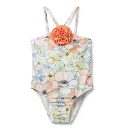 Recycled Floral Rosette Swimsuit