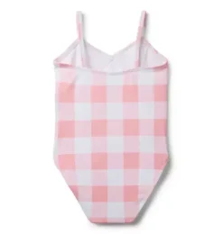 Recycled Gingham Ruffle Swimsuit