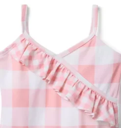Recycled Gingham Ruffle Swimsuit