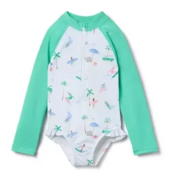 Recycled Surfer Rash Guard Swimsuit