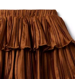 Satin Pleated Skirt