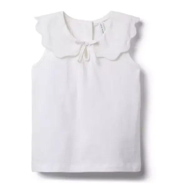 Scalloped Collar Top