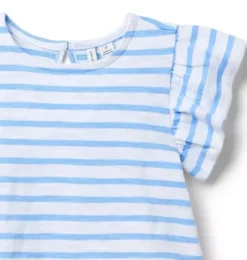 Striped Flutter Sleeve Top