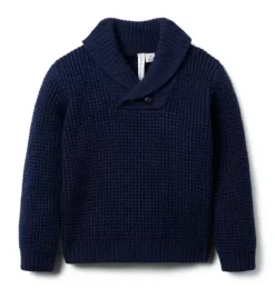 Textured Shawl Collar Sweater