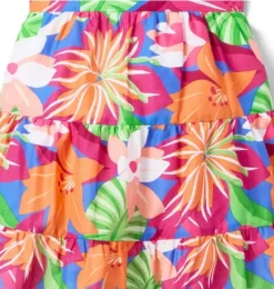 Tropical Floral Tiered Dress