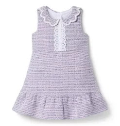 Tweed Scalloped Collar Dress
