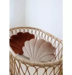 Velvet &ldquo;Beige Pearl&rdquo; Shell Pillow