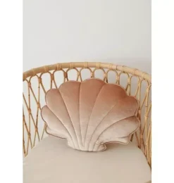 Velvet &ldquo;Beige Pearl&rdquo; Shell Pillow