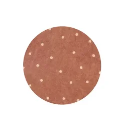 Washable Rug Round Dot Chestnut