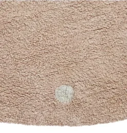 Washable Rug Round Dot  Rose