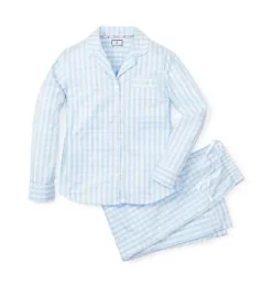Women's Light Blue Gingham Pajama Set