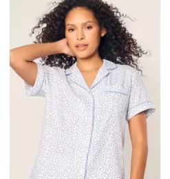 Women's Short Sleeve Short Set in Bluehearts