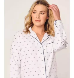 Women's Twill Long Sleeve Short Set in Buzzing Bees