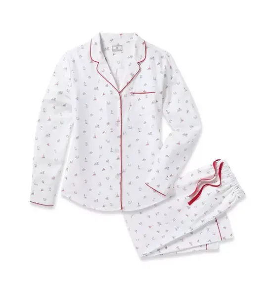 Women's Twill Pajama Set in Coastal Charms