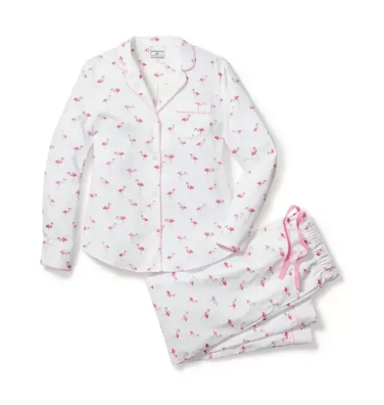 Women's Twill Pajama Set in Flamingos