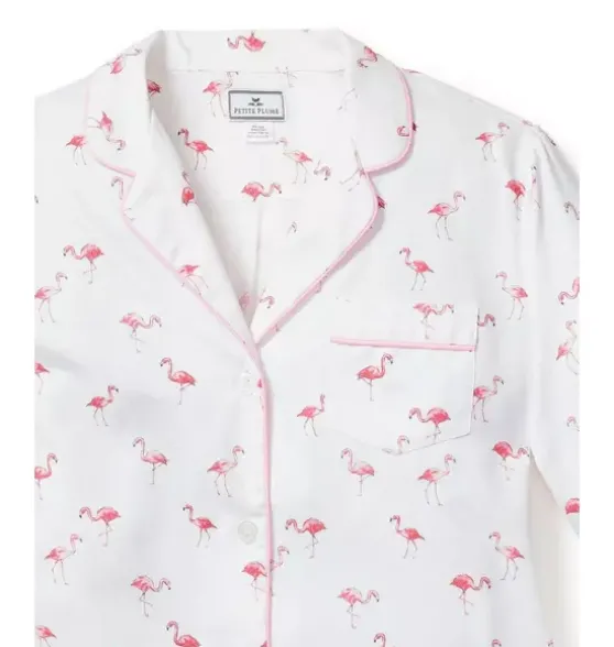 Women's Twill Pajama Set in Flamingos